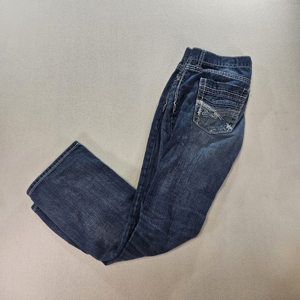 BKE Aiden 33R Distressed Bootcut Jeans Blue - Picture 3 of 8